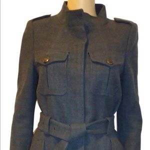 Zara wool winter coat, chic military style
